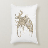 驚くべきモザイクドラゴンゴールデンアクセントピロー アクセントクッション (正面(垂直))