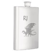 驚くべきモザイク・ドラゴンモノグラム フラスク (右)