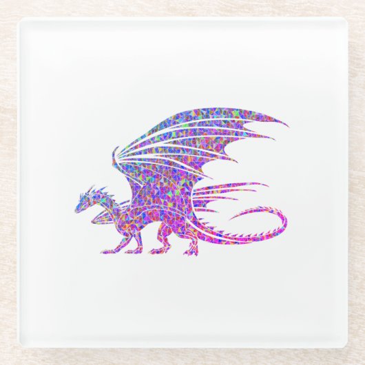 驚くべきモザイク・ドラゴン ガラスコースター (正面)