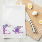 驚くべきモザイク・ドラゴン キッチンタオル (四つ折り)
