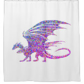 驚くべきモザイク・ドラゴン シャワーカーテン (正面)
