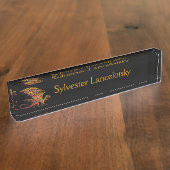 驚くべきモザイク・ドラゴン・パーソナル デスクネームプレート (側面)