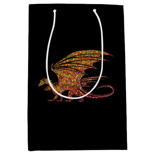 驚くべきモザイク・ドラゴン ミディアムペーパーバッグ (正面)