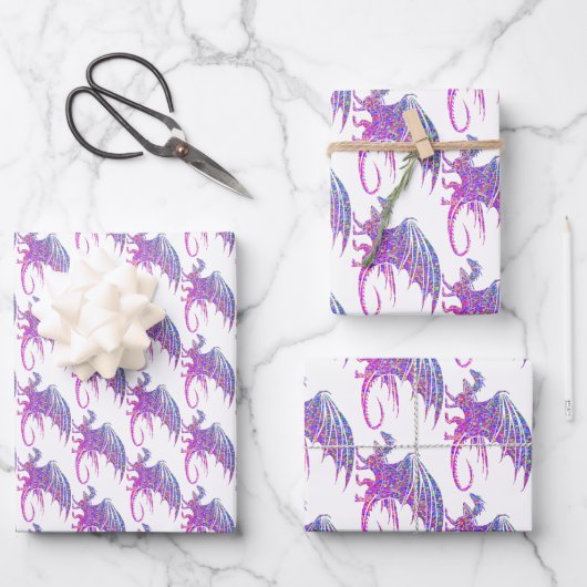 驚くべきモザイク・ドラゴン ラッピングペーパーシート (正面)