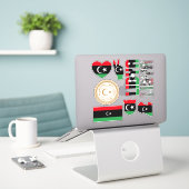 驚くべきリビアが国のシンボルを形成 シール (デスク上のノートパソコン)