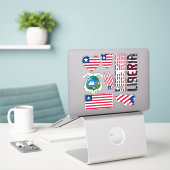 驚くべきリベリアが国のシンボルを形作る シール (デスク上のノートパソコン)