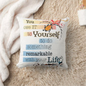 驚くべき人生感動的図解入りの、写真付きの引用文 クッション (ブランケット)