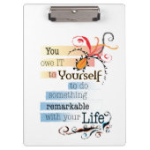 驚くべき人生感動的図解入りの、写真付きの引用文 クリップボード (正面)