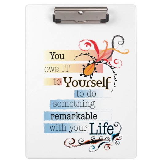 驚くべき人生感動的図解入りの、写真付きの引用文 クリップボード (正面)