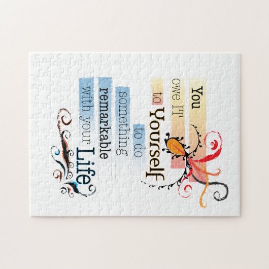 驚くべき人生感動的図解入りの、写真付きの引用文 ジグソーパズル (横)