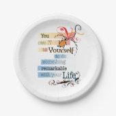 驚くべき人生感動的図解入りの、写真付きの引用文 ペーパープレート (正面)