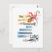 驚くべき人生感動的図解入りの、写真付きの引用文 ポストカード (正面/裏面)