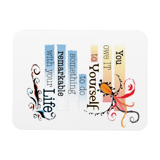 驚くべき人生感動的図解入りの、写真付きの引用文 マグネット (横)