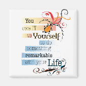 驚くべき人生感動的図解入りの、写真付きの引用文 マグネット (正面)