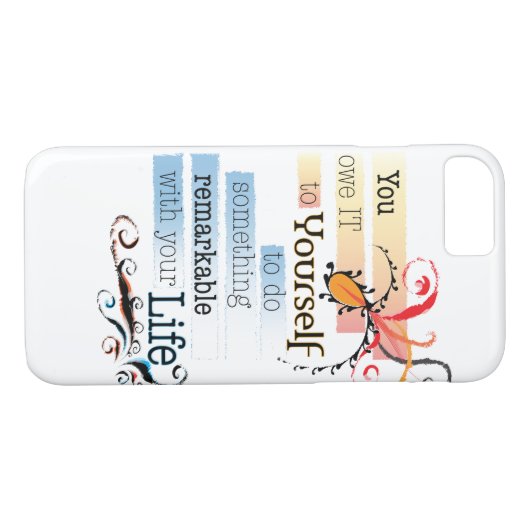 驚くべき人生感動的図解入りの、写真付きの引用文 Case-Mate iPhoneケース (裏面(横))