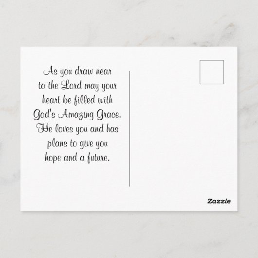 驚くべき優美な花と蝶のクリスチャン ポストカード (裏面)