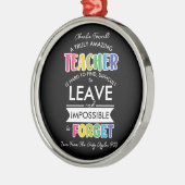 驚くべき先生は不可能を見つけるための懸命であ忘れる メタルオーナメント (左)