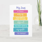 驚くべき先生は~することができない懸命である カード (正面)