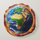 驚くべき地球プリント ラウンドクッション (裏面)