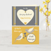 驚くべき夫グレイ結婚オレンジ記念日 カード (黄色い花)