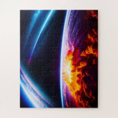 驚くべき宇宙の夜空の下での惑星爆発 ジグソーパズル (縦)