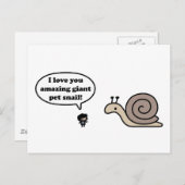 驚くべき巨大ペットカタツムリ ポストカード (正面/裏面)