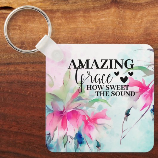 驚くべき恵みクリスチャンの賛美歌 キーホルダー (正面)