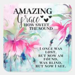 驚くべき恵みクリスチャンの賛美歌 スクエアシール