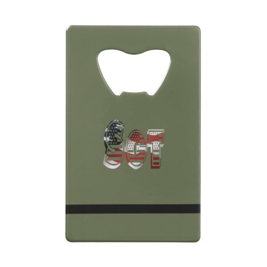 驚くべき愛国的軍隊 ユニーク クレジットカード栓抜き (裏面)