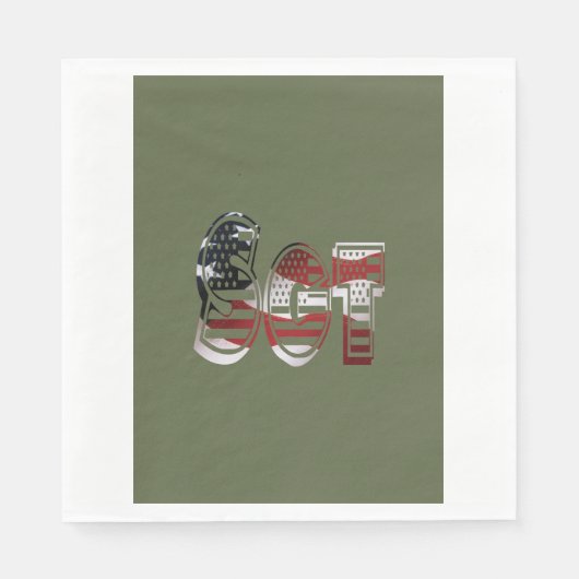 驚くべき愛国的軍隊 ユニーク スタンダードランチョンナプキン (正面)