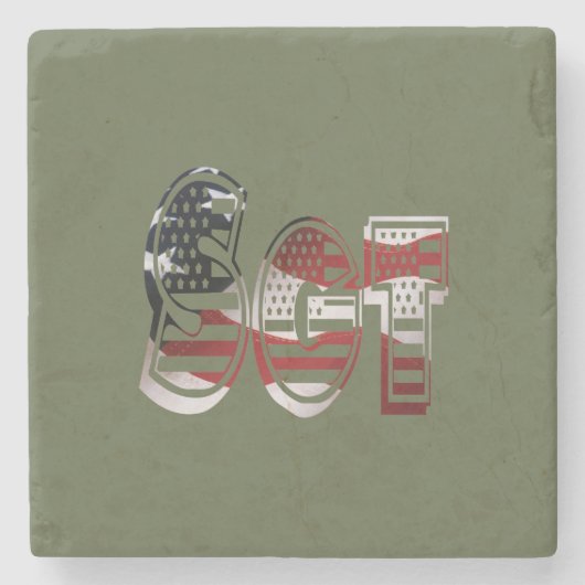 驚くべき愛国的軍隊 ユニーク ストーンコースター (正面)