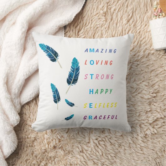 驚くべき愛情の強い強い幸せな母の羽 クッション (ブランケット)