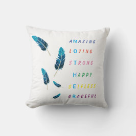 驚くべき愛情の強い強い幸せな母の羽 クッション