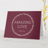 驚くべき愛 - イエス・キリスト イースター 十字架の冠 カード (黄色い花)