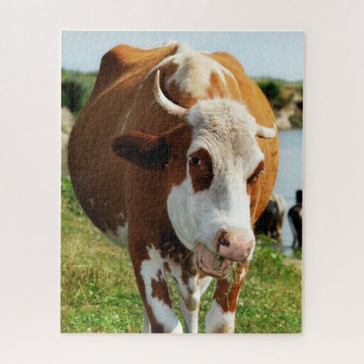 驚くべき歌う牛おもしろい動物 ジグソーパズル (縦)