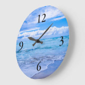 驚くべき海波 スクエア壁時計 (傾斜)