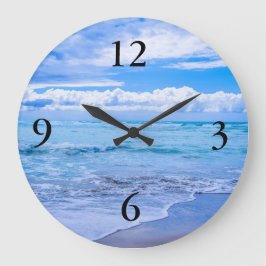 驚くべき海波 スクエア壁時計