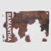 驚くべき牛プリントゴルフボール ゴルフタオル (横)