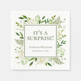 驚くべき白いアジサイの赤ちゃんシャワー スタンダードカクテルナプキン