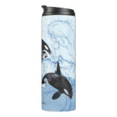 驚くべき白黒の水色のOrcas タンブラー (回転右)