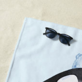 驚くべき白黒の水色のOrcas ビーチタオル (インサイチュ)