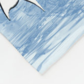 驚くべき白黒の水色のOrcas フリースブランケット (角)