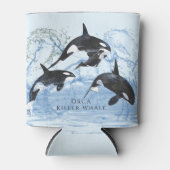 驚くべき白黒の水色のOrcas 缶クーラー (正面)