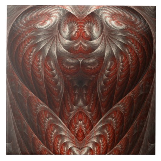 驚くべき私の赤い抽象芸術ハートデザインセラミックタイル タイル (正面)