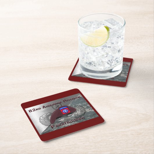 驚くべき第82空挺空挺飛行機首長 スクエアペーパーコースター (インサイチュ)