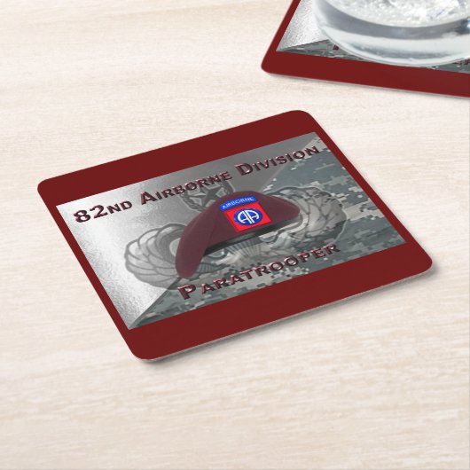 驚くべき第82空挺空挺飛行機首長 スクエアペーパーコースター (アングル)