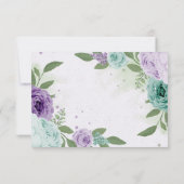 驚くべき紫色の花の緑の植物以上 サンキューカード (裏面)