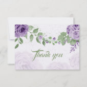 驚くべき紫色の花の緑の植物学 サンキューカード (正面)