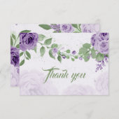 驚くべき紫色の花の緑の植物学 サンキューカード (正面/裏面)