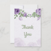 驚くべき紫色の花の緑の植物学 サンキューカード (正面)